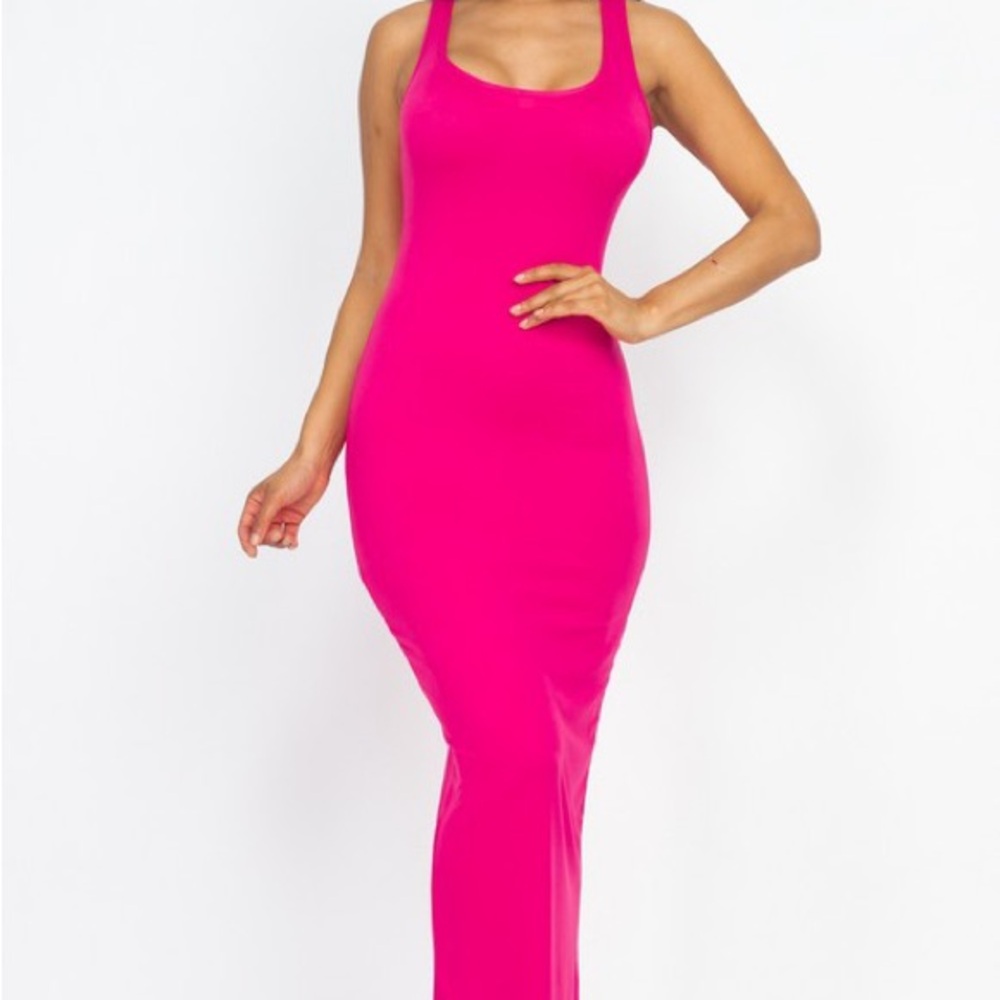 Pink Sleeveless Maxi Dress
